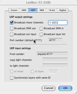 UDP broadcast setup
